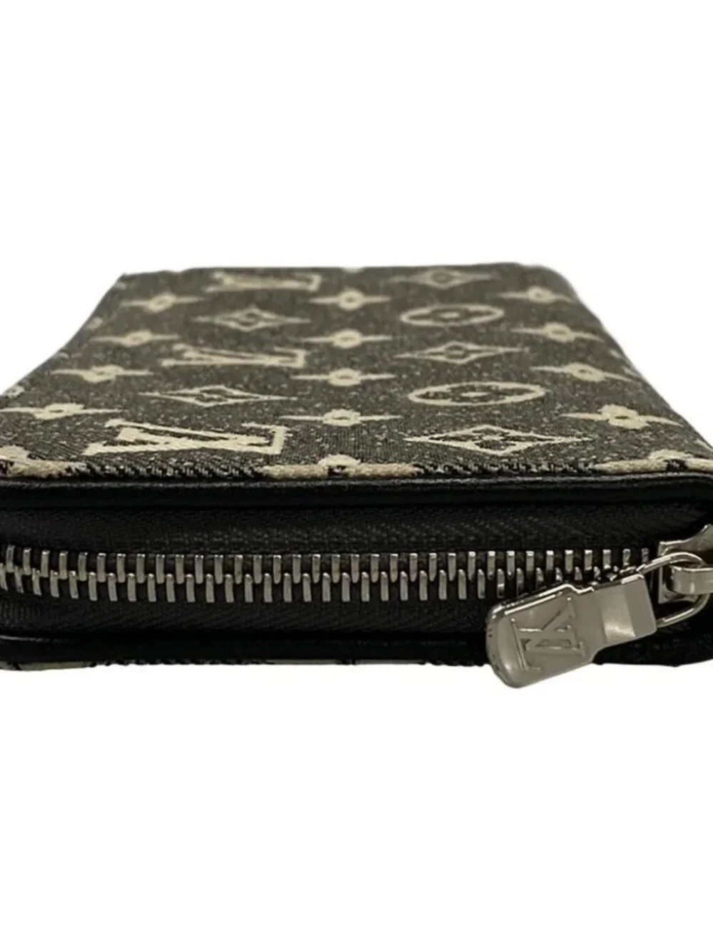 LOUIS VUITTON Zippy Wallet Gray Monogram Jacquard Denim RFID : confirmed